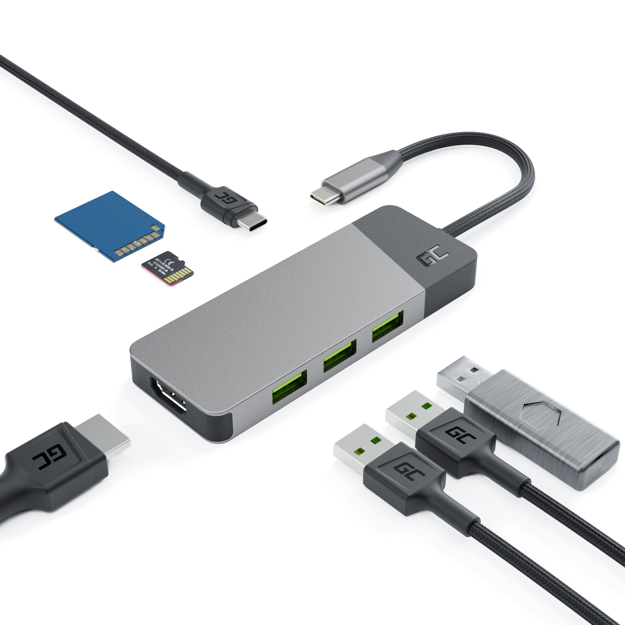 adapter-hub-gc-connect-7in1-3xusb-a-31-hdmi-4k-60hz-usb-c-pd-85w-for-apple-macbook-m1m2-lenovo-x1-asus-zenbook-dell-xps HUBGC01 - Image 1