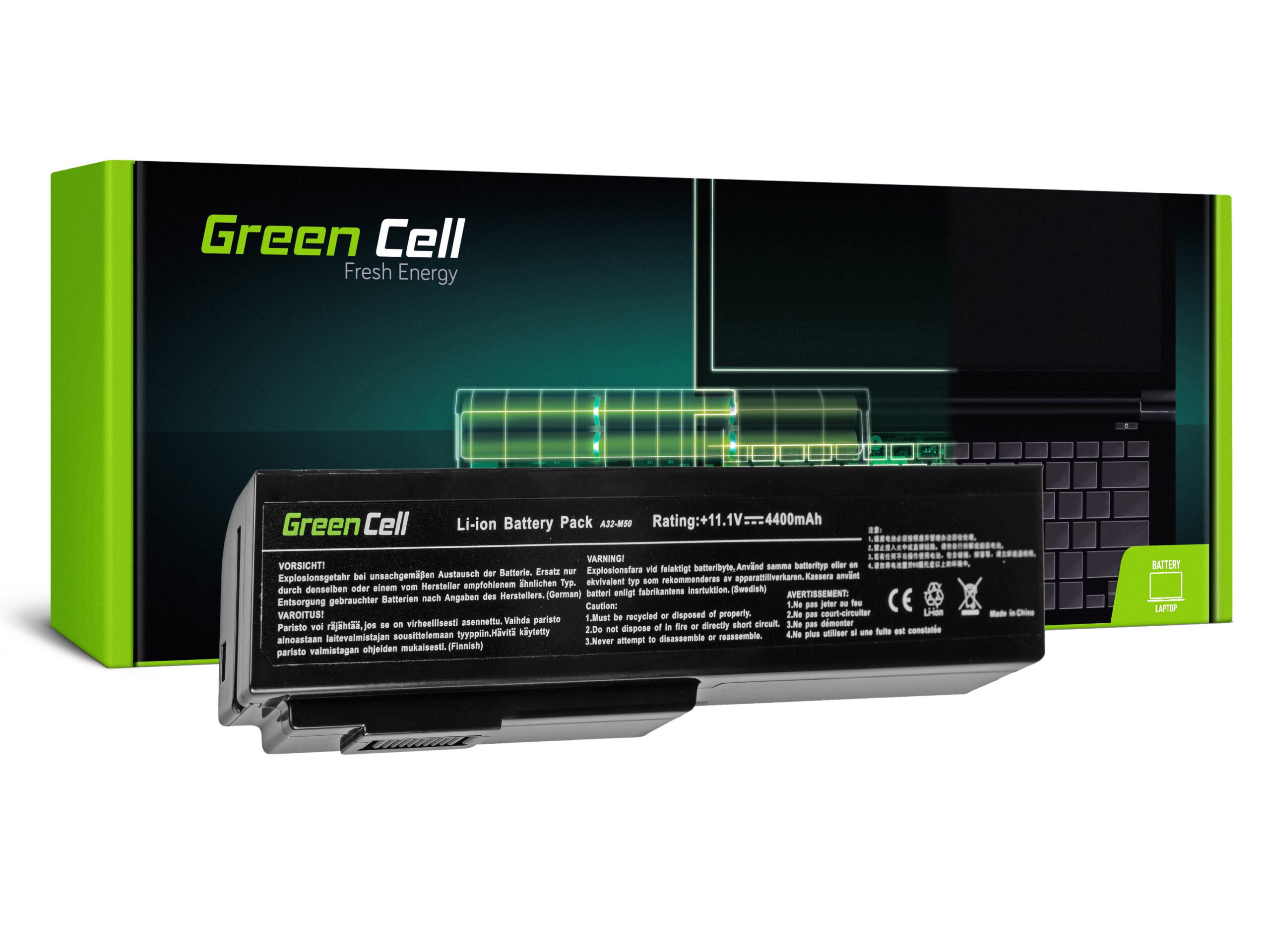 green-cell-battery-for-asus-a32-m50-a32-n61-n43-n53-g50-l50-m50-m60-n61vn-111v-4400mah AS08 - Image 1