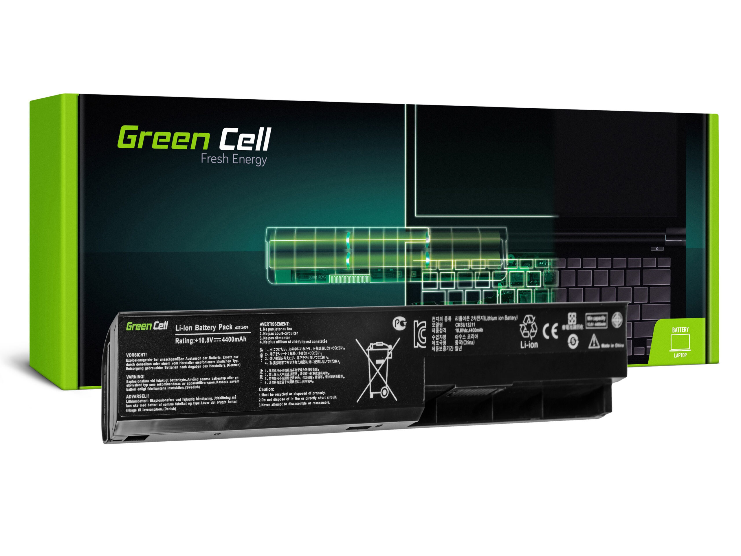 green-cell-battery-for-asus-x301-x301a-x401-x501-111v-4400mah AS49 - Image 1