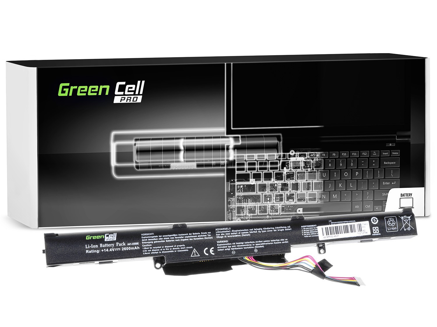 green-cell-pro-battery-for-asus-a41-x550e-f550d-f550dp-f750l-144v-2600mah AS77PRO - Image 1