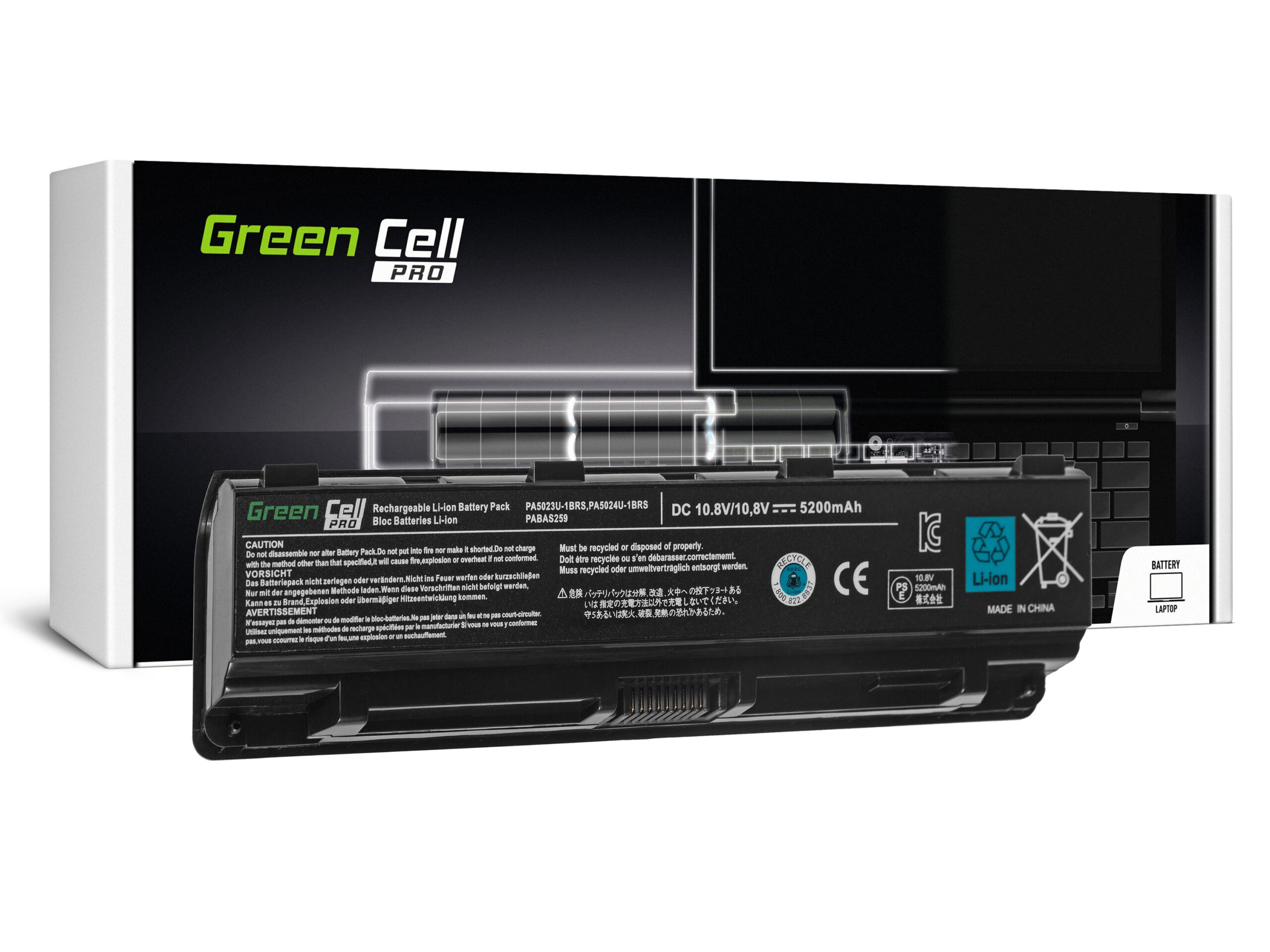 green-cell-pro-battery-for-toshiba-satellite-c850-c855-c870-l850-l855-pa5024u-1brs-111v-5200mah TS13PRO - Image 1