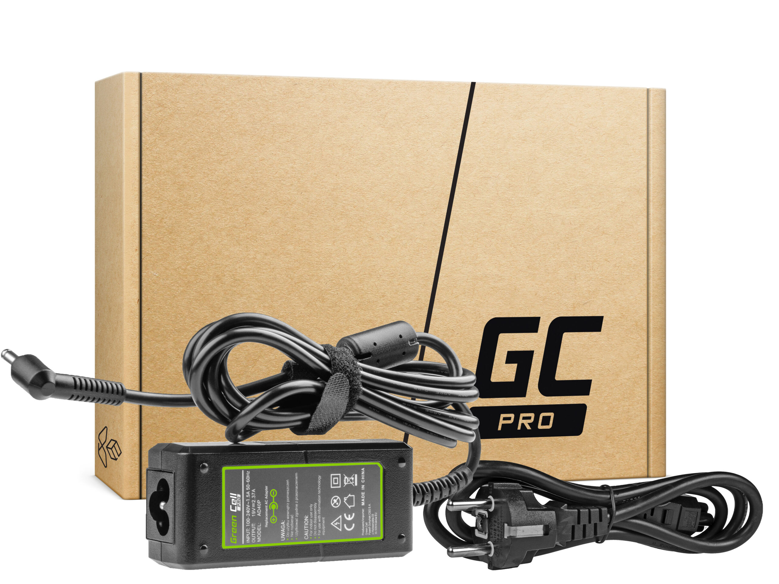 green-cell-pro-charger-ac-adapter-19v-237a-45w-for-asus-r540-x200c-x200m-x201e-x202e-vivobook-f201e-s200e-zenbook-ux31a-ux32v AD40P - Image 1