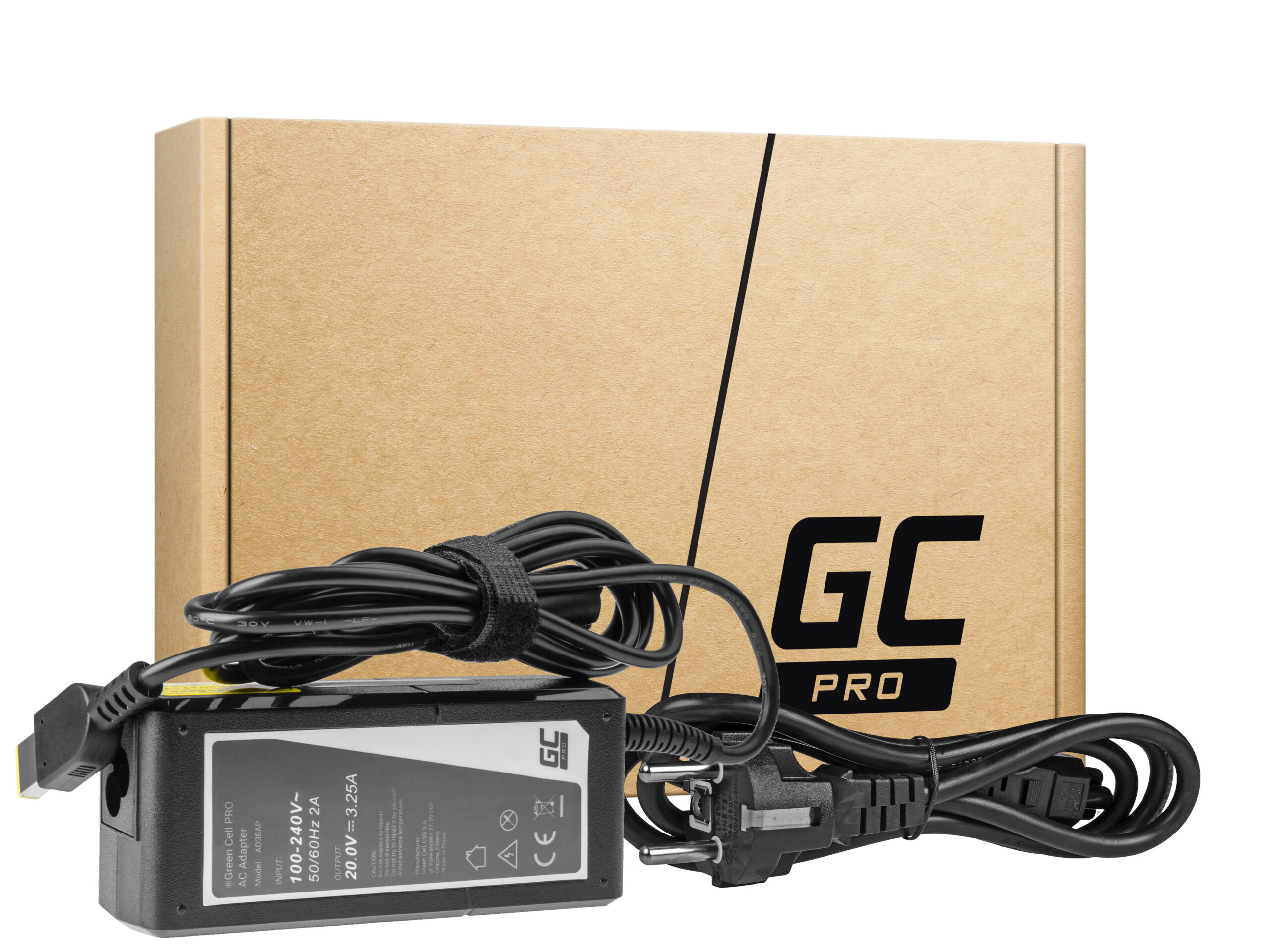 green-cell-pro-charger-ac-adapter-20v-325a-65w-for-lenovo-b50-g50-g50-30-g50-45-g50-70-g50-80-g500-g500s-g505-g700-g710-z50-70 AD38AP - Image 1