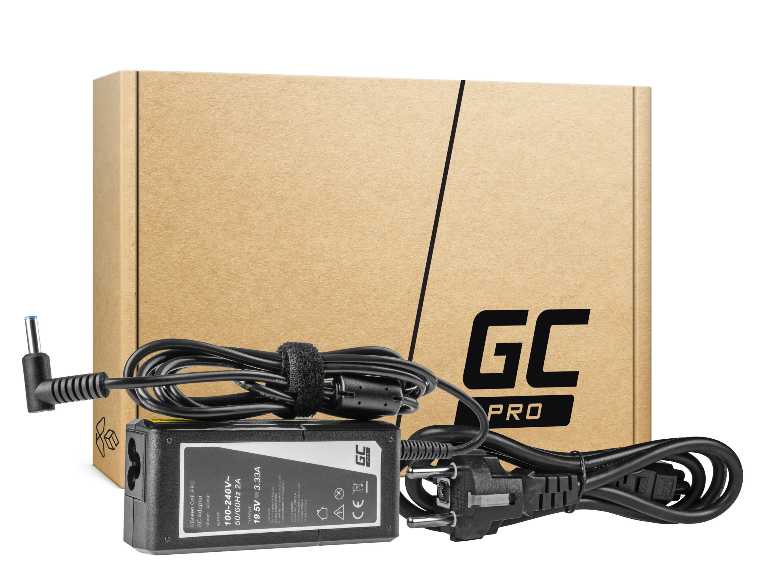 green-cell-pro-charger-ac-adapter-for-hp-65w-195v-333a-45mm-30mm AD49P - Image 1