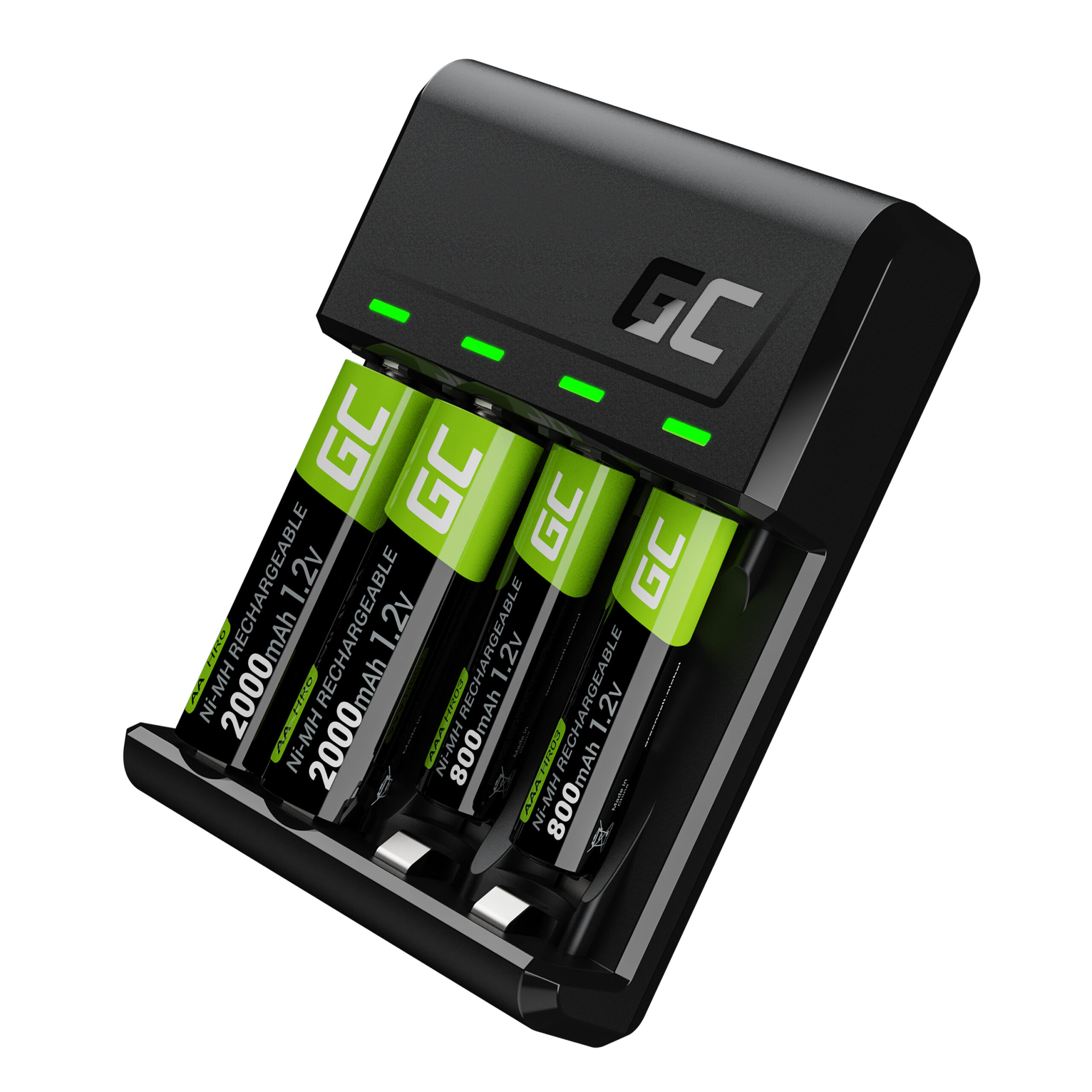 set-charger-green-cell-gc-vitalcharger-and-batteries-2xaa-2000mah-2xaaa-800mah GRSETGC03 - Image 1