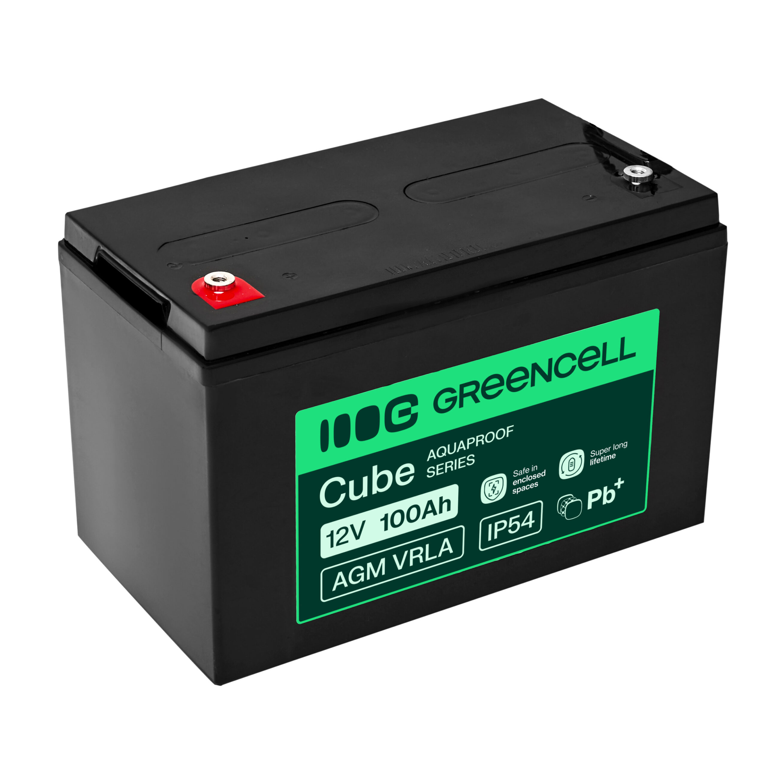 greencell-agm-vrla-12v-100ah-maintenance-free-battery-for-ups-scales-camper-332x175x220mm AGM12V100AH-H - Image 1