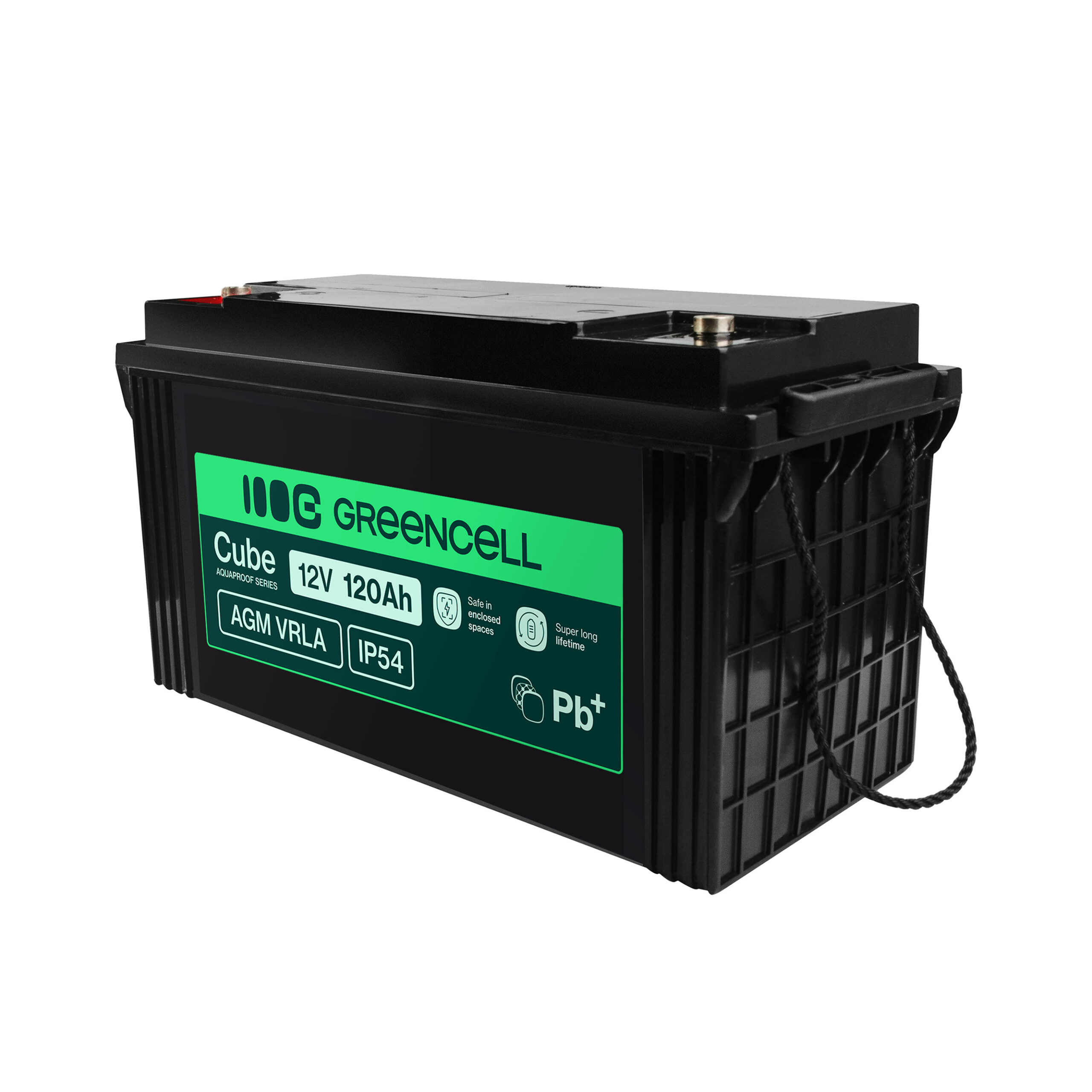 greencell-agm-vrla-12v-120ah-maintenance-free-battery-for-boats-photovoltaics-solar-panels-173x406x233mm AGM12V120AH-J - Image 1