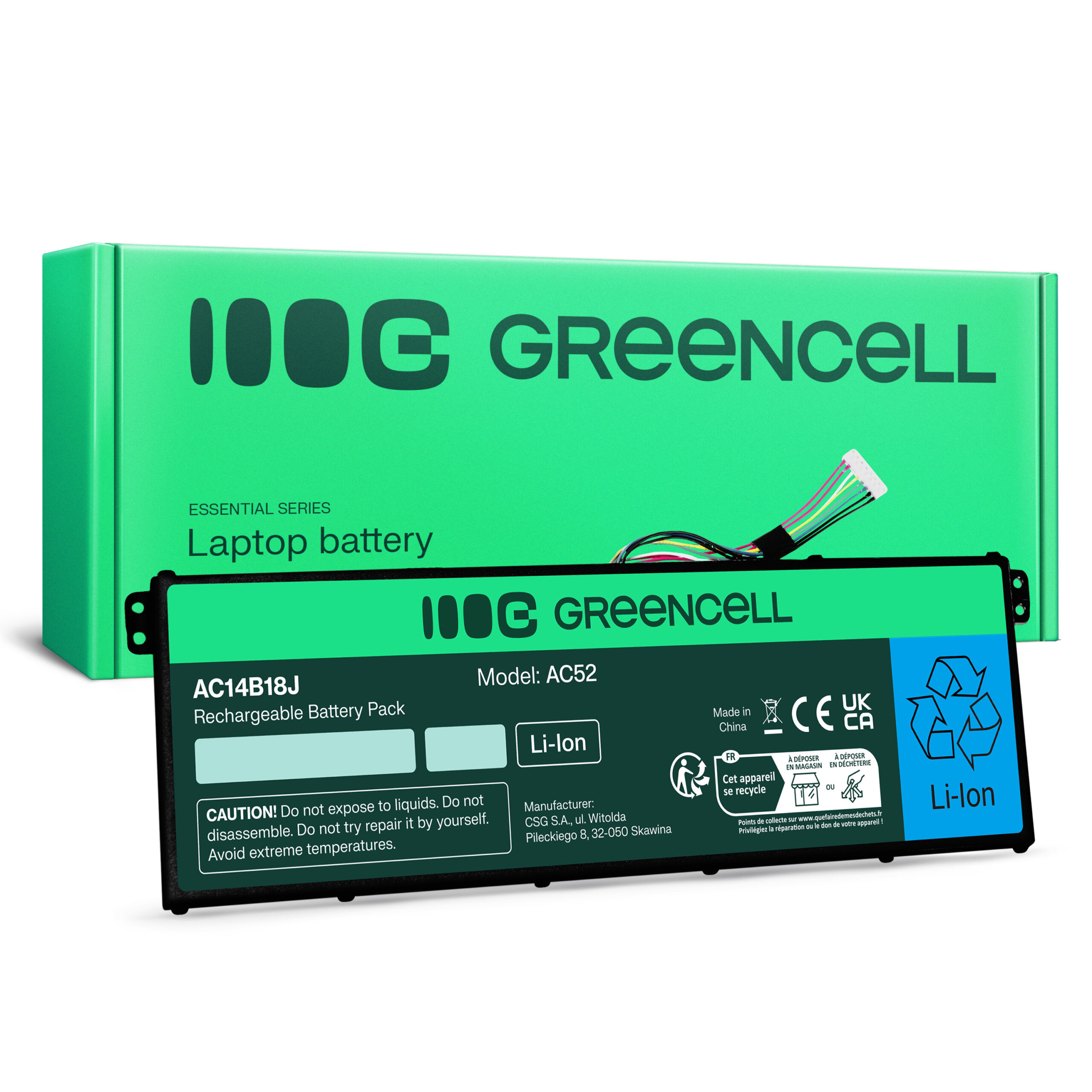 green-cell-battery-for-acer-aspire-e-11-es1-111m-es1-131-e-15-es1-512-114v-2200mah AC52 - Image 1