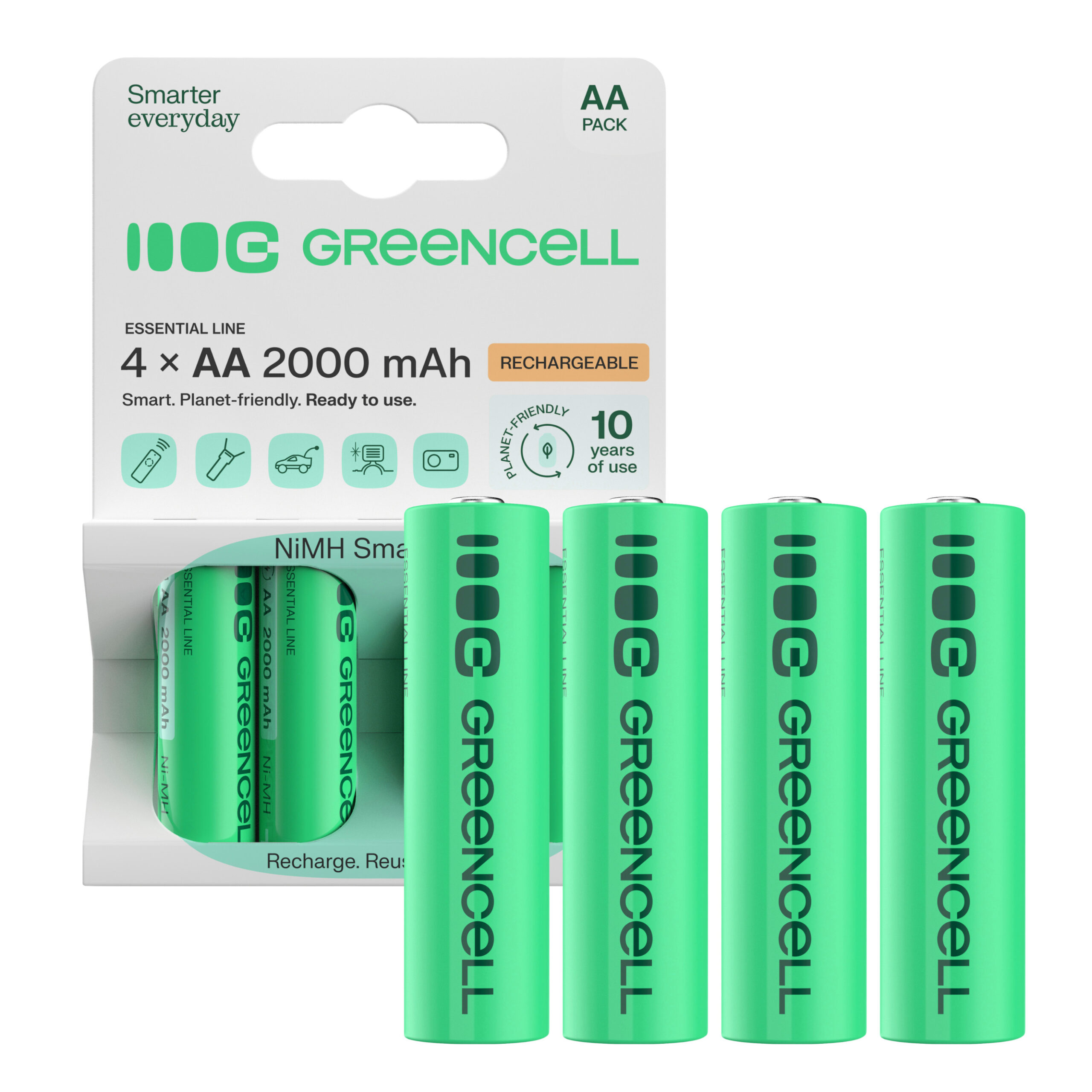 green-cell-4x-aa-hr6-batteries-2000mah GR02 - Image 1