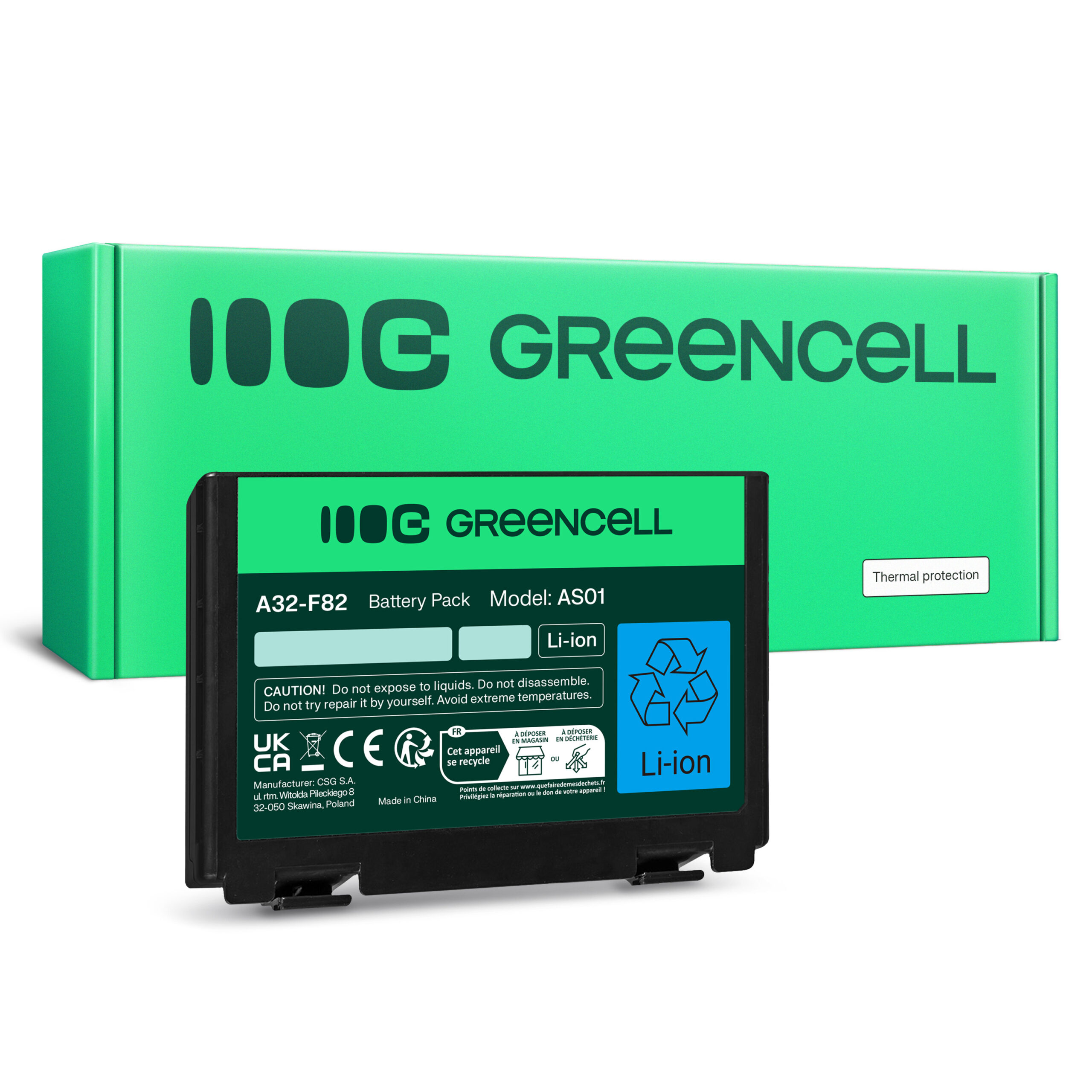 green-cell-battery-for-asus-a32-f82-k40-k50-k60-k70-111v-4400mah AS01 - Image 1